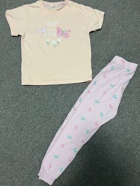 Girl’s Corona Peach & Light Pink Butterfly Pajama Set